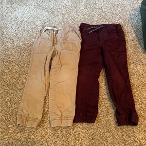 GAP Kids Beige and Burgundy Joggers